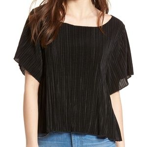 Madewell Micropleat Top In True Black
